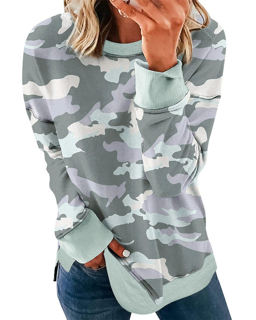 Azura Exchange Camouflage Pullover Sweatshirt with Slits - 2XL