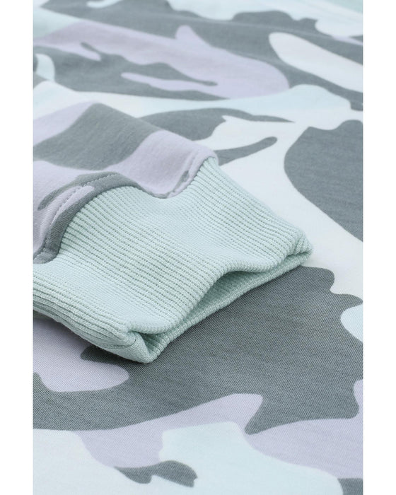 Azura Exchange Camouflage Pullover Sweatshirt with Slits - L