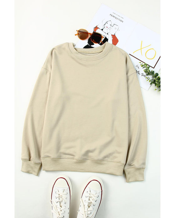 Azura Exchange Plain Crew Neck Pullover Sweatshirt - S