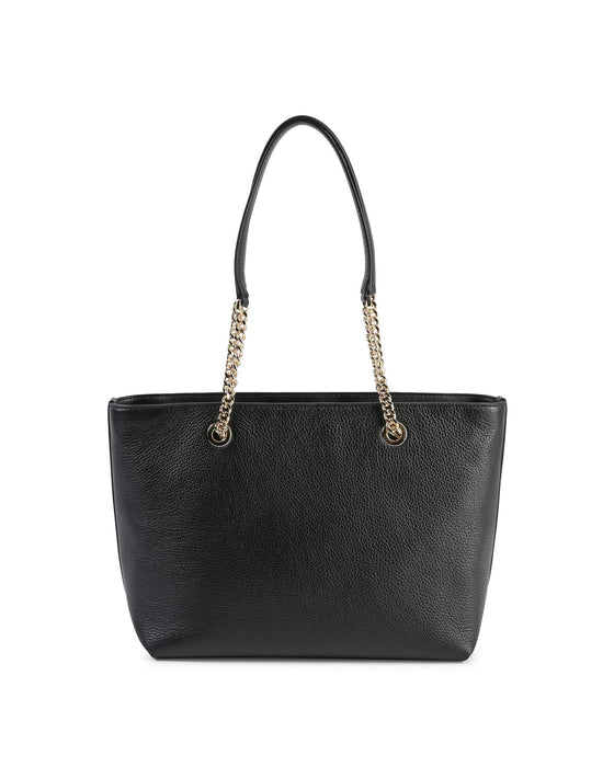 Leather Chain Tote Bag - One Size