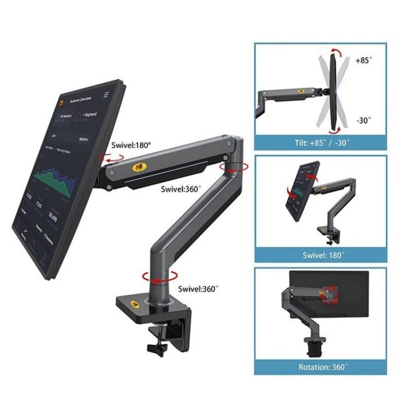 Danoz Smart - Adjustable Aluminum Monitor Holder mount - Rotatable 22-40 Inches