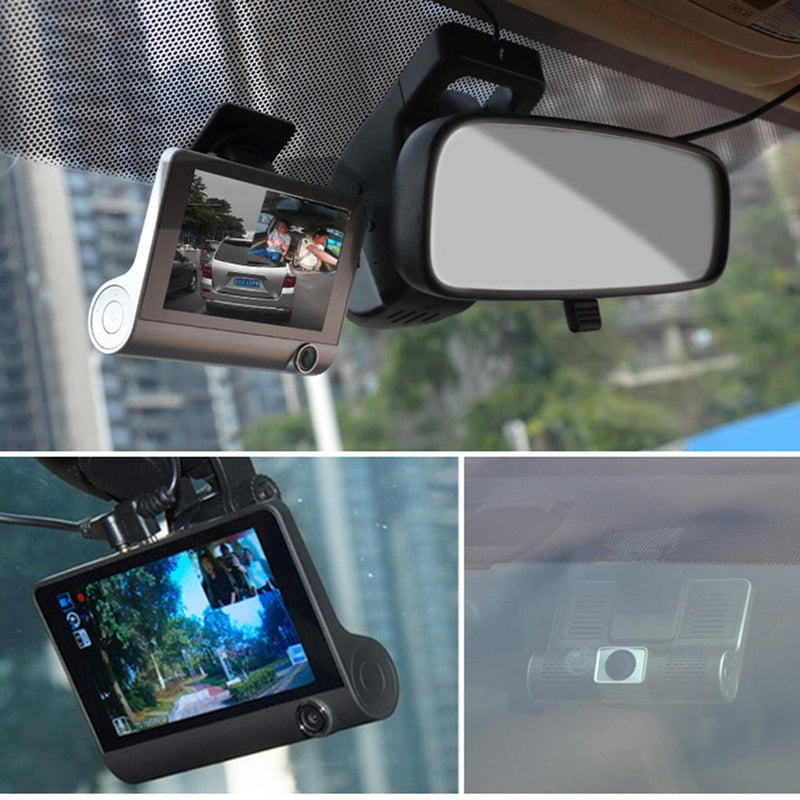 Danoz Direct - Full Hd 1080p 3-channel Car DVR with 4 Ips Screen 5mp Camera and 170 Degree Wide Angle