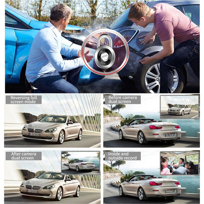 Danoz Direct - Full Hd 1080p 3-channel Car DVR with 4 Ips Screen 5mp Camera and 170 Degree Wide Angle