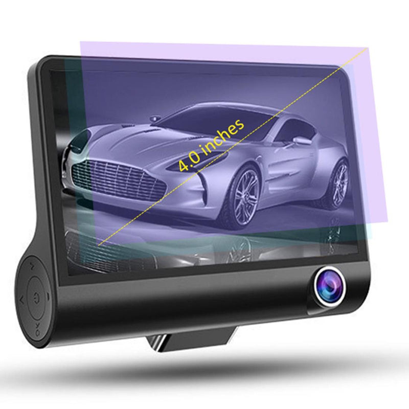 Danoz Direct - Full Hd 1080p 3-channel Car DVR with 4 Ips Screen 5mp Camera and 170 Degree Wide Angle