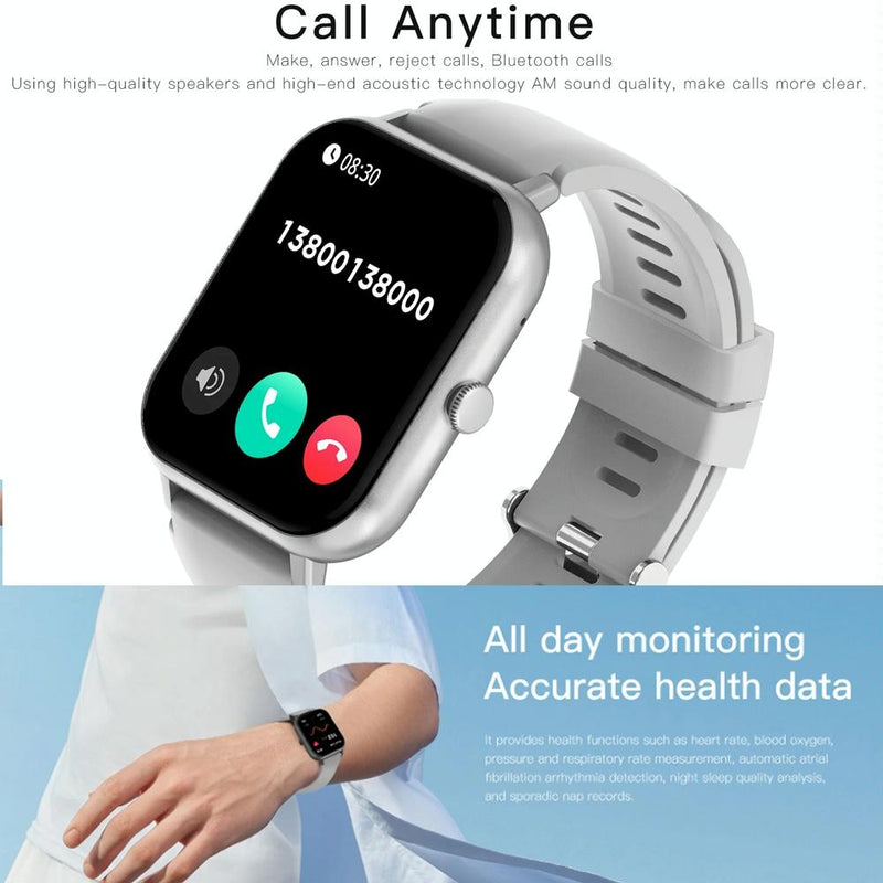 Danoz Smart - 1.83 Inch Touch Screen Ai Voice Heart Rate / Blood Oxygen / Blood Pressure / Sleep Monitoring Bluetooth Smartwatch - Black