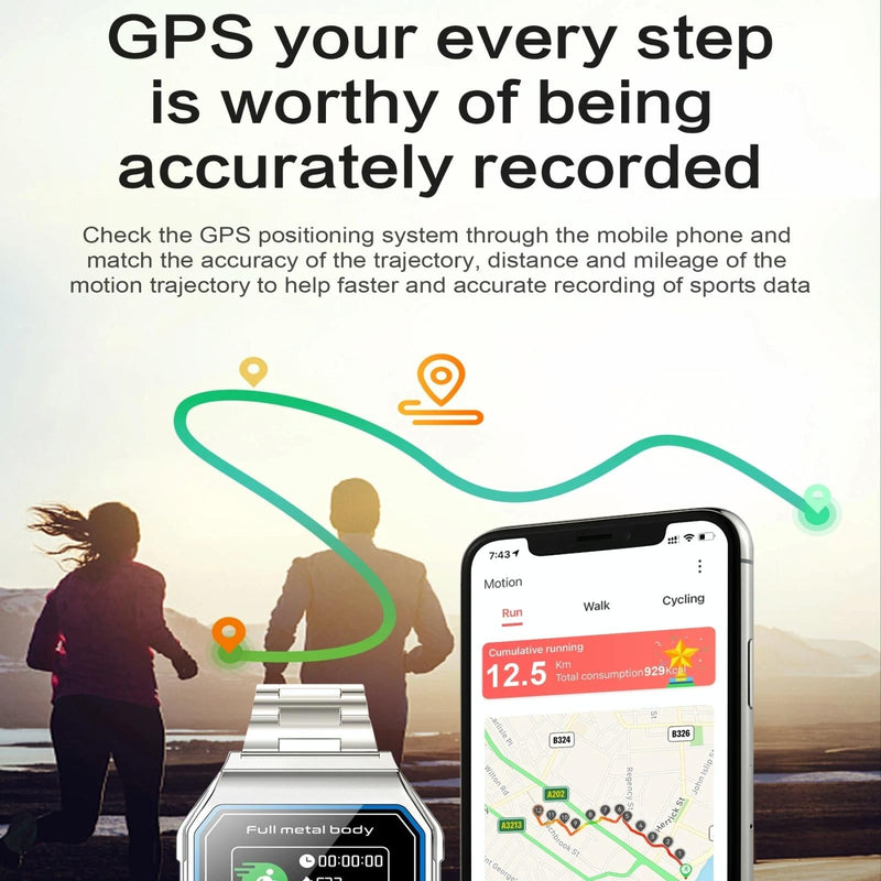 Danoz Smart - Leather Band Smartwatch With Waterproof Colour Screen - Gold