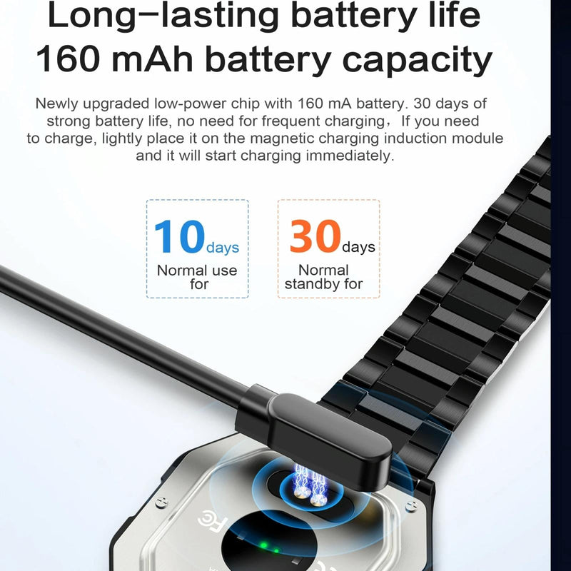 Danoz Smart - Leather Band Smartwatch With Waterproof Colour Screen - Gold