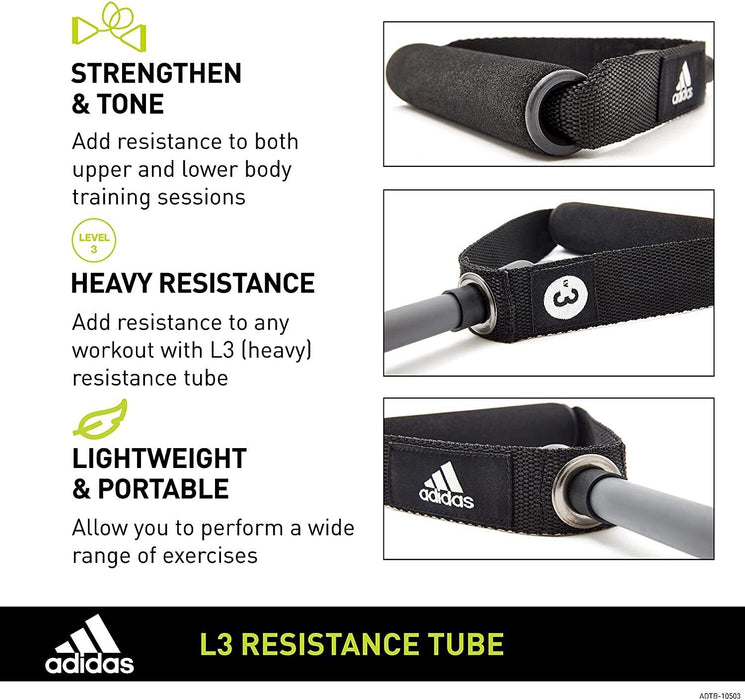 Danoz Fitness - Adidas Resistance Tube Level 3 Elastic Bands Gym Fitness Yoga Workout Strap- Incl. Delivery