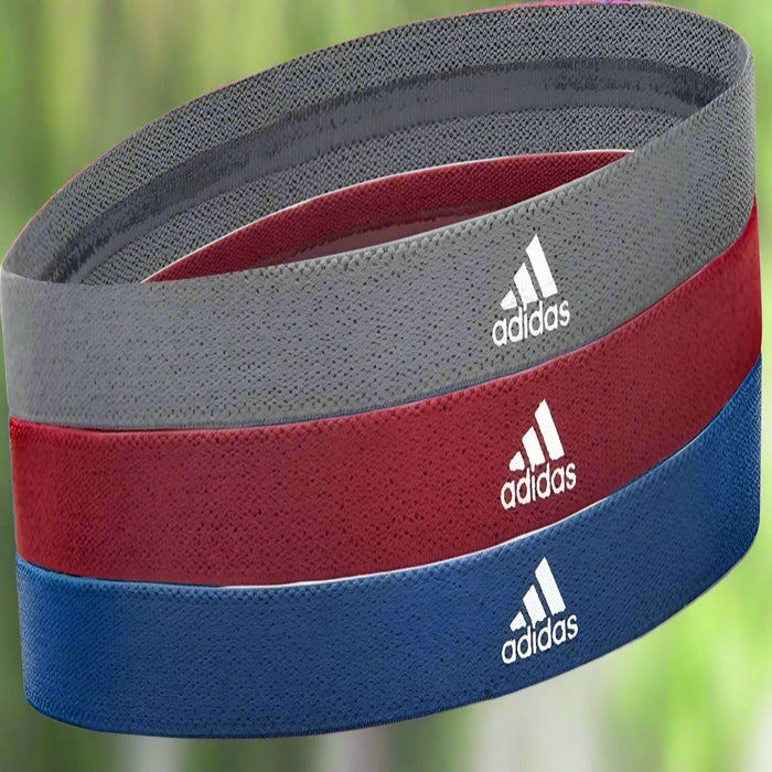 Danoz Fitness - 3pcs Adidas Sports Headband Hair Bands Gym Training Fitness Yoga - Grey/Blue/Burgundy - Incl. Delivery