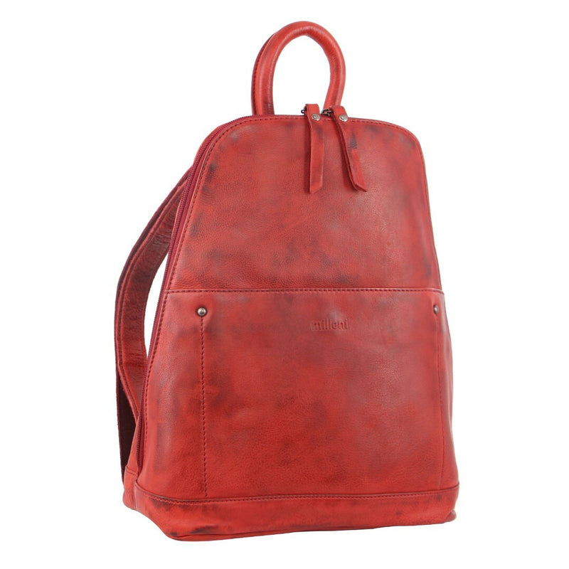 Danoz Fashion - Milleni Genuine Italian Leather Soft Leather Backpack Travel Bag - Red
