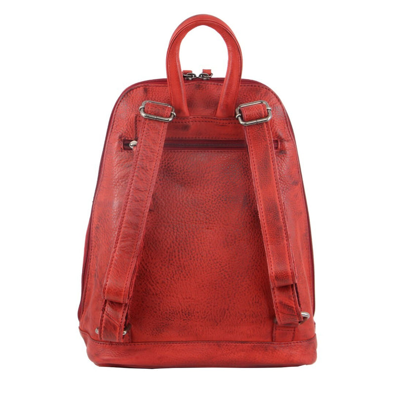 Danoz Fashion - Milleni Genuine Italian Leather Soft Leather Backpack Travel Bag - Red