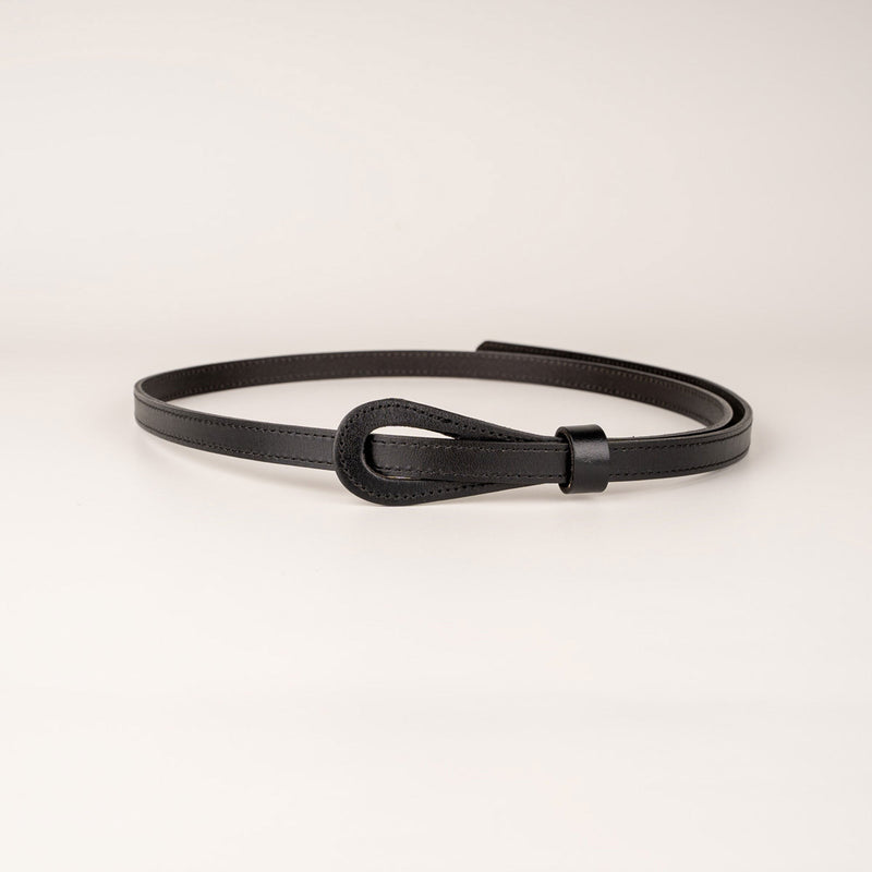 Danoz Direct - Peroz Joy Women's Black Leather Knot Belt