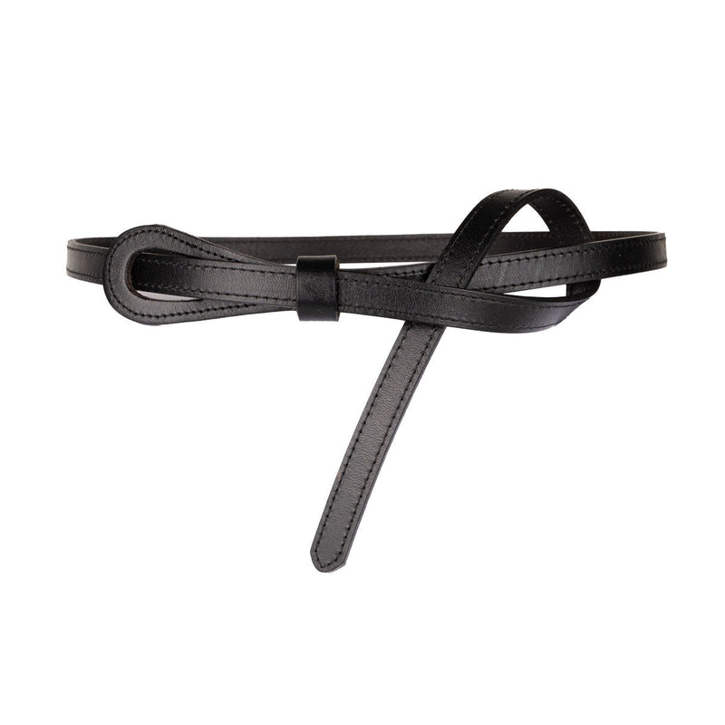 Danoz Direct - Peroz Joy Women's Black Leather Knot Belt