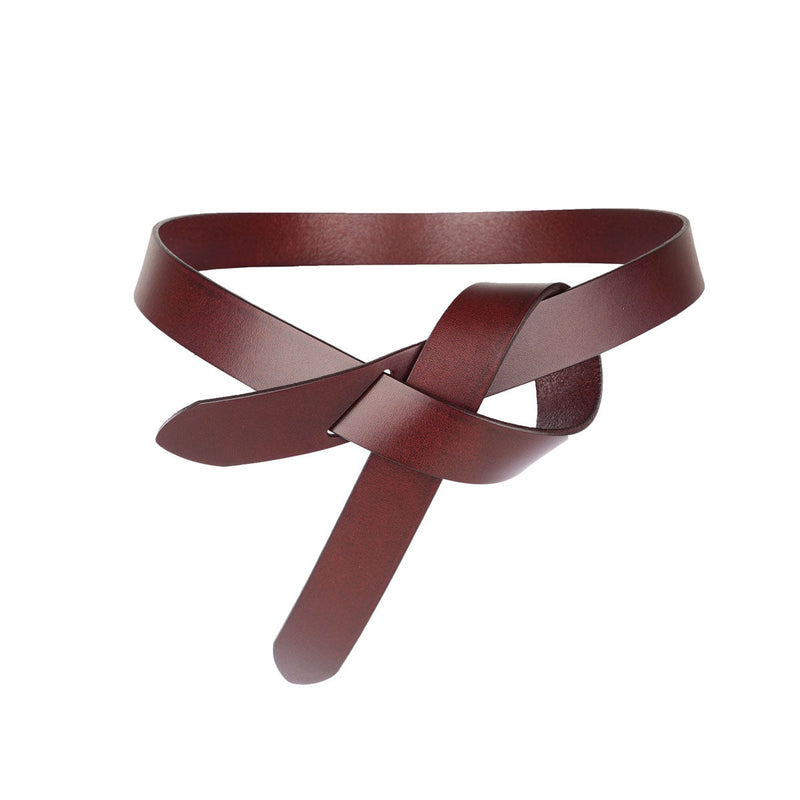 Danoz Direct - Peroz Arla Women's Brown Leather Knotted Belt