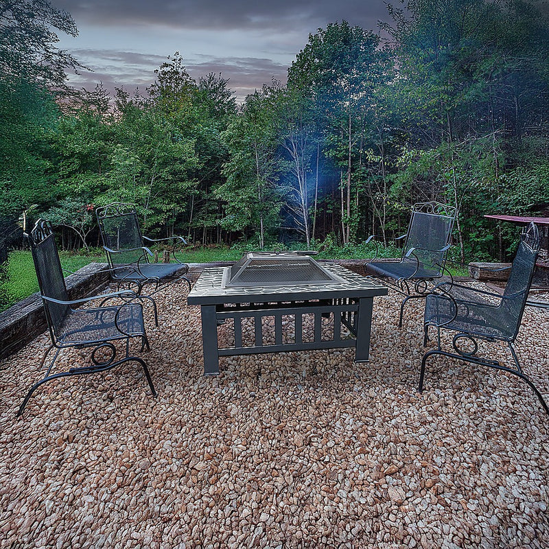 Danoz Direct - 18" Square Metal Fire Pit Outdoor Heater