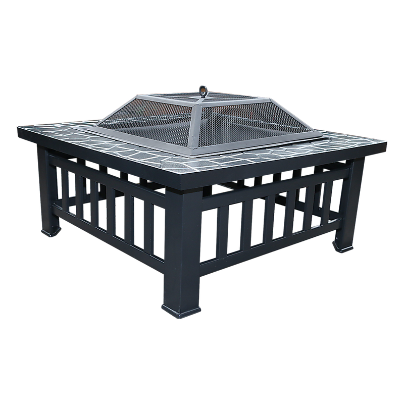Danoz Direct - 18" Square Metal Fire Pit Outdoor Heater