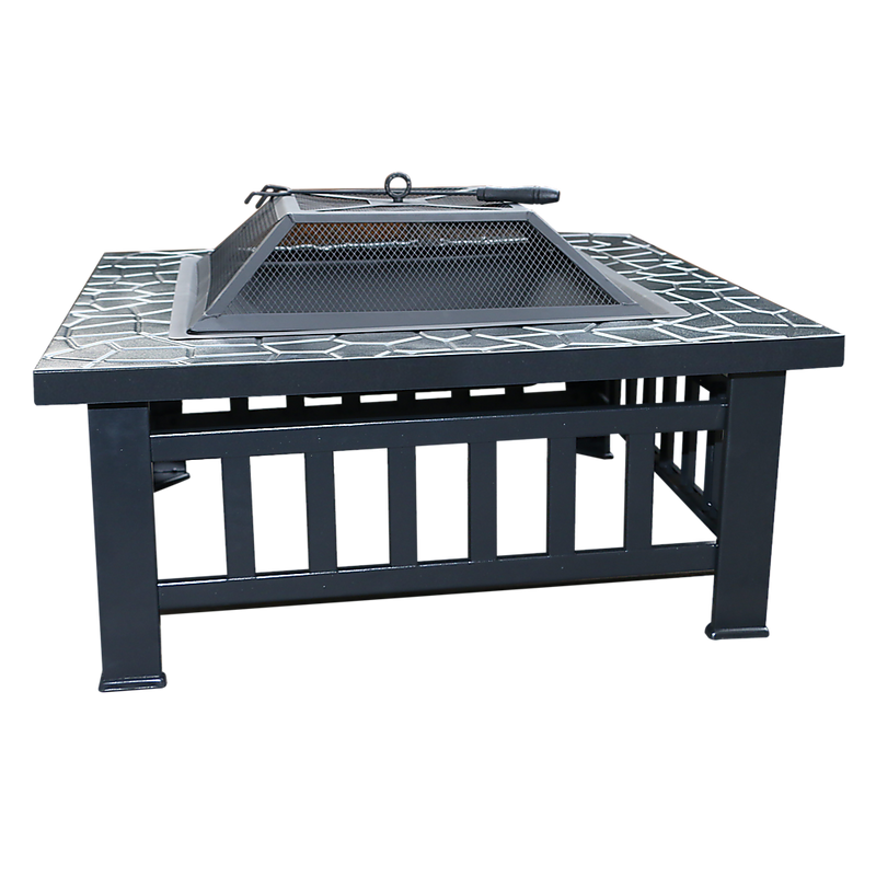 Danoz Direct - 18" Square Metal Fire Pit Outdoor Heater