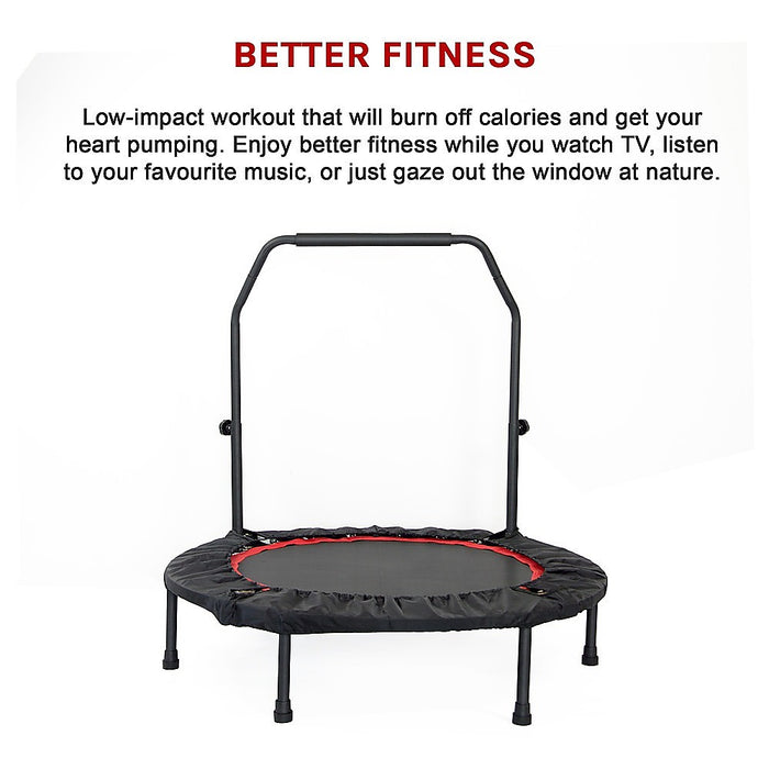 Danoz Fitness - Mini Rebounder Trampoline With Handle Rail - Inc. Delivery