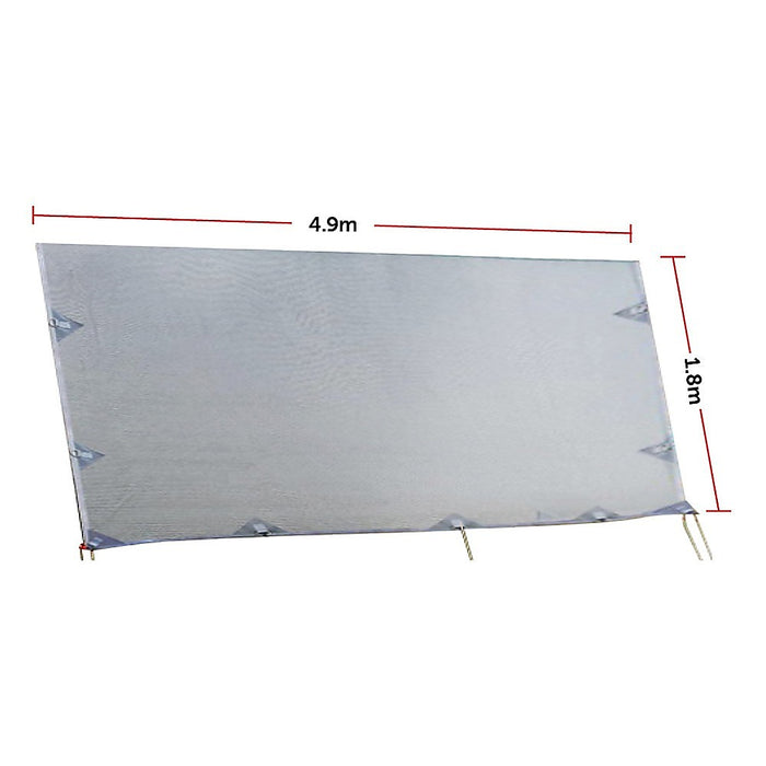 Danoz Outdoors - 4.9m Caravan Privacy Screen Side Sunscreen Sun Shade for 17' Roll Out Awning