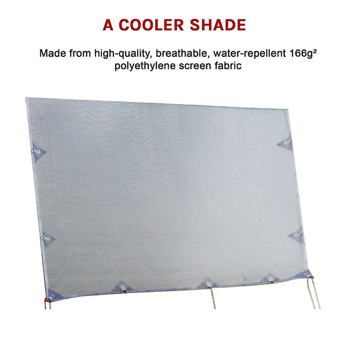 Danoz Outdoors - 4.3m Caravan Privacy Screen Side Sunscreen Sun Shade for 15' Roll Out Awning Incl. Delivery