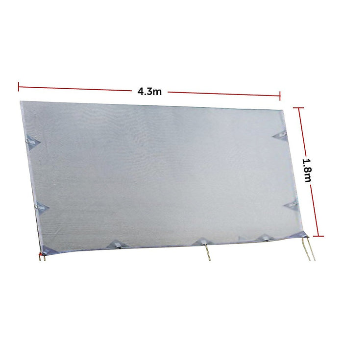 Danoz Outdoors - 4.3m Caravan Privacy Screen Side Sunscreen Sun Shade for 15' Roll Out Awning Incl. Delivery