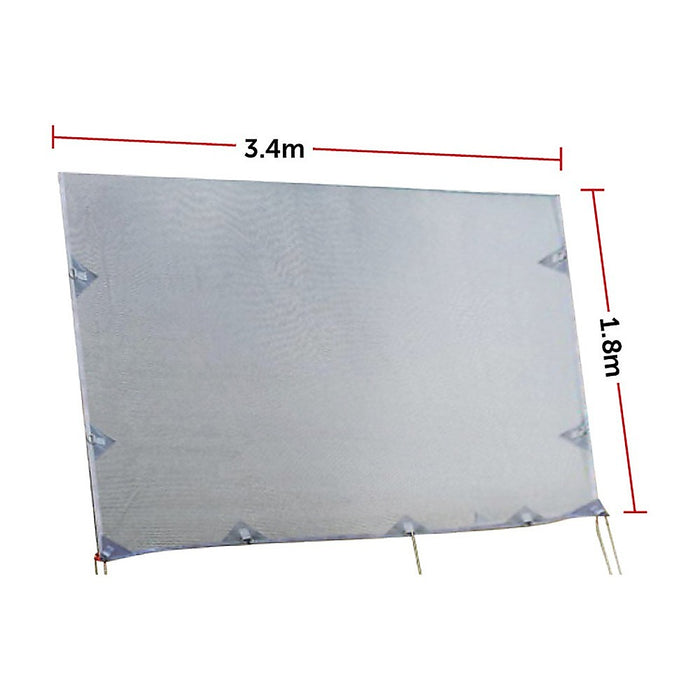 Danoz Direct - 3.4m Caravan Privacy Screen Side Sunscreen Sun Shade for 12' Roll Out Awning