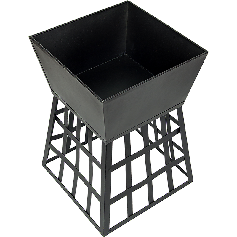 Danoz OutdoorSmart - Black Fire Pit Square Log Patio Garden Heater Outdoor Table Top BBQ Camping
