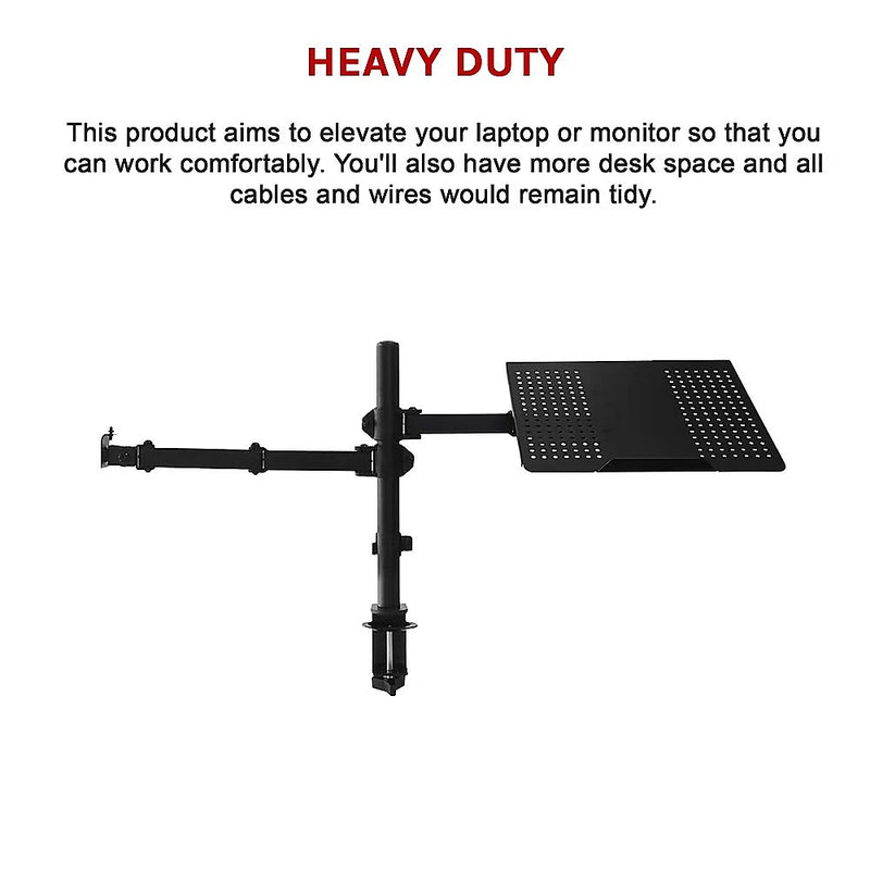 Danoz Smart - Monitor Mount & Laptop and Tablet Shelf Stands Holders Adjustable Workspace Arm