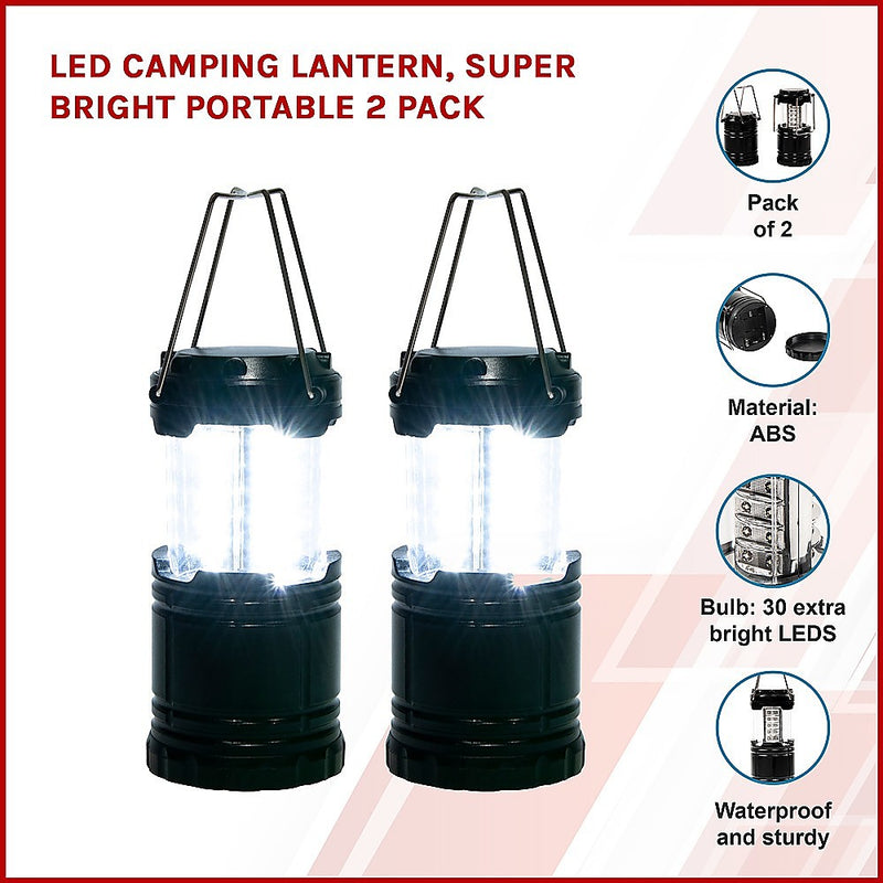 Danoz Direct - LED Camping Lantern, Super Bright Portable 2 Pack