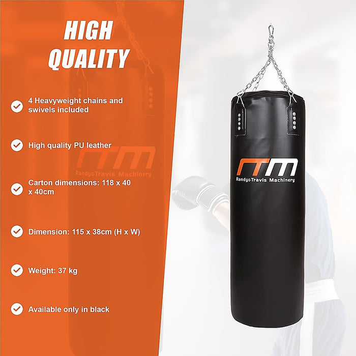 Danoz Fitness - 37kg Boxing Punching Bag Filled Heavy Duty - Incl. Delivery