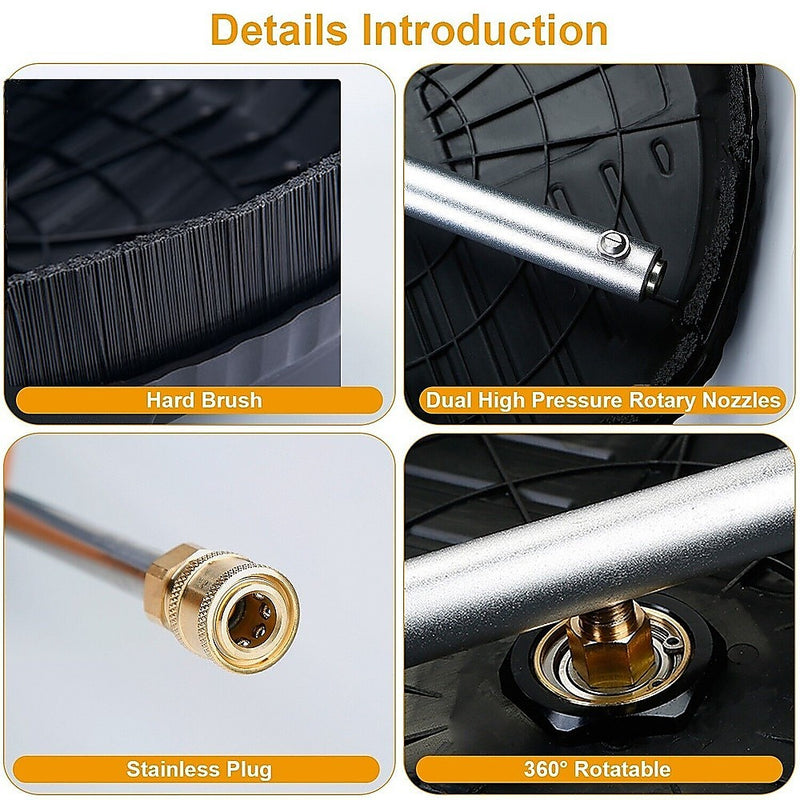 Danoz Cleaning - 4000 PSI 44CM Pressure Washer Surface Cleaner with 2 Extension Wands Incl. Delivery