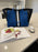 Neoprene Bag - Vegan Tote - 2 Piece Set - Stripe - Blue Leopard