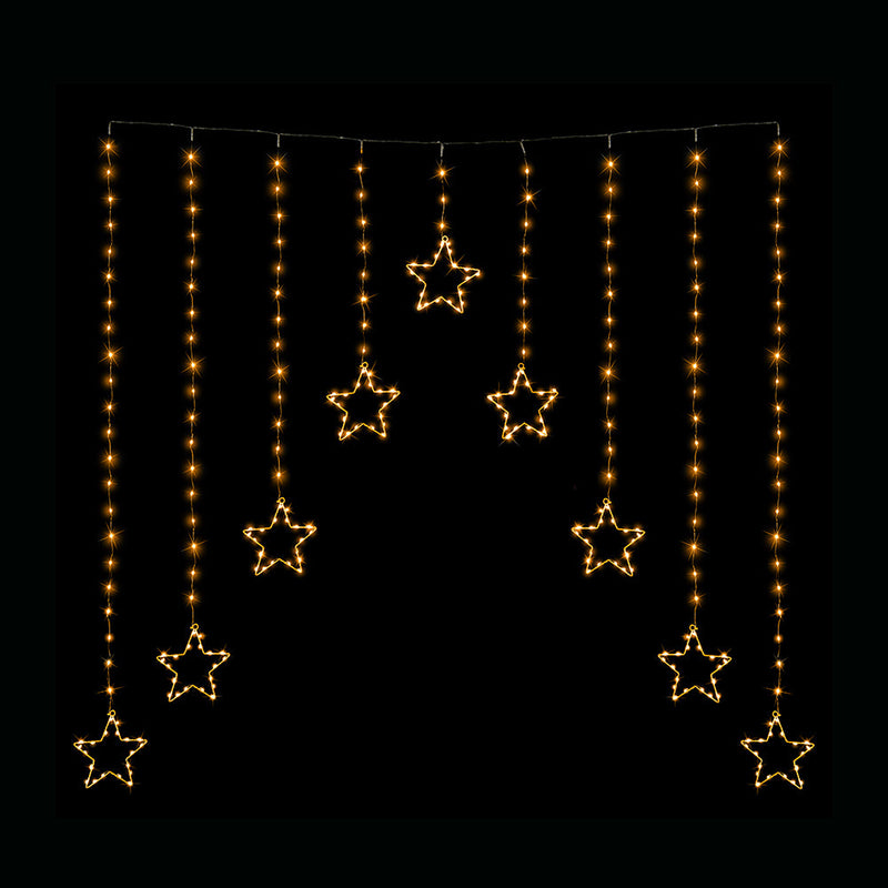 Danoz Xmas - LED Wire Star Curtain Gold Lights