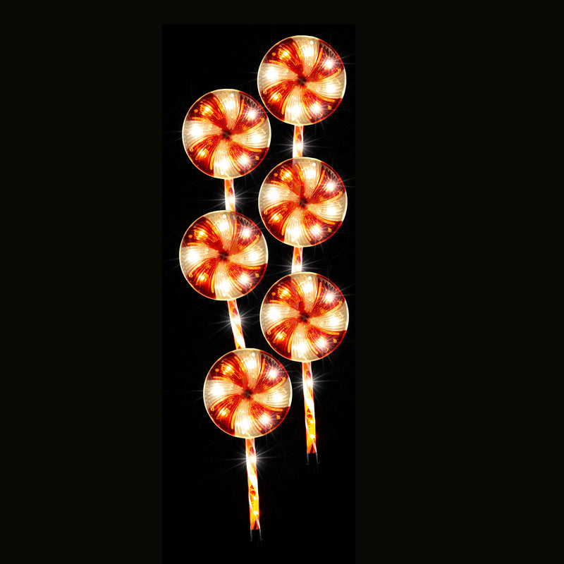 Danoz Xmas - Jumbo Lollipop Path Lights 6pk Flash