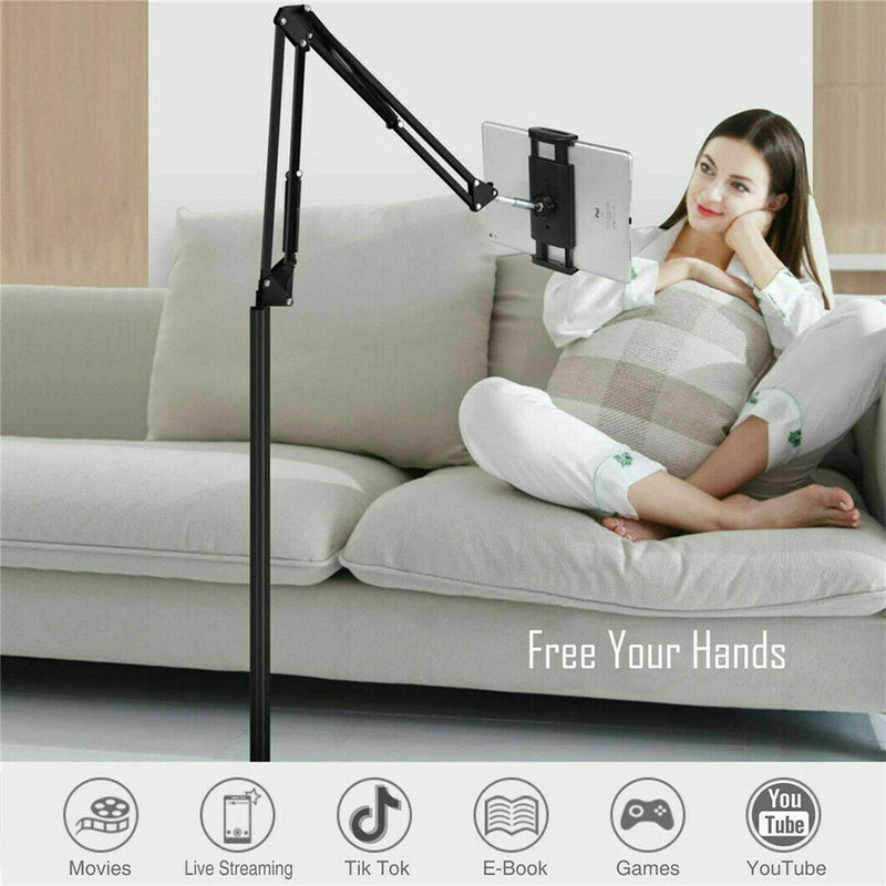 📱 Danoz TechSmart | 360° Flexible Tablet & Phone Floor Stand | 27.5–55" Adjustable Height | Fits 4.7–12.9" Devices | No Tools Needed ✨
