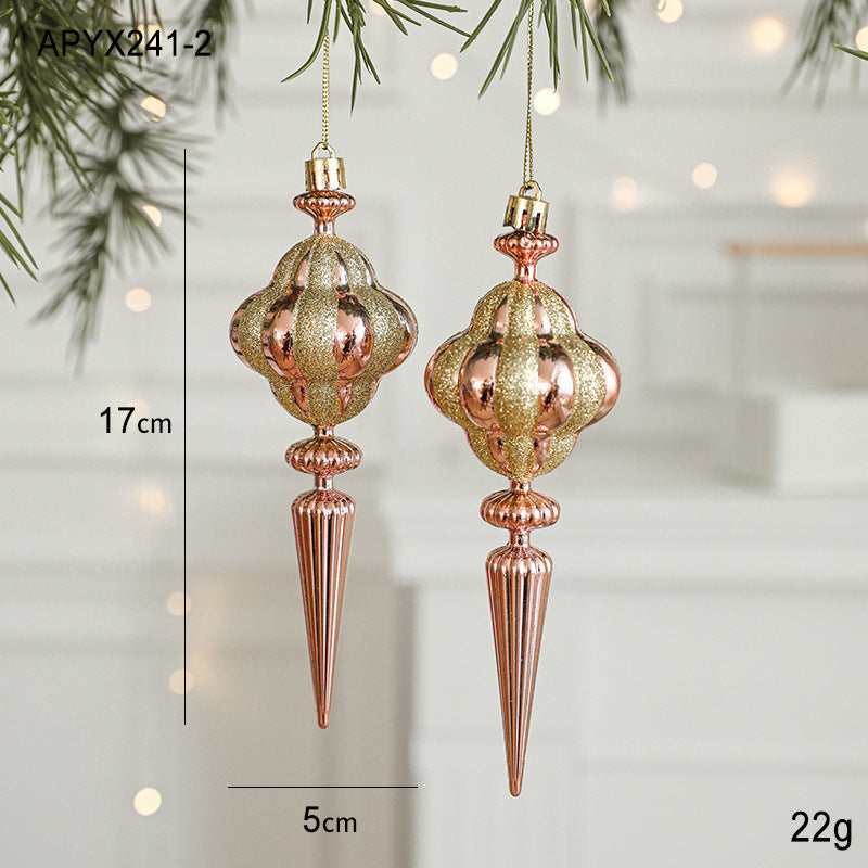 Danoz Xmas🎅 Set of 10 Christmas Ornaments -Gold & Rose Gold Holiday Tree Decorations