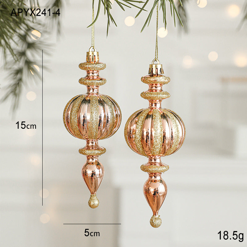 Danoz Xmas🎅 Set of 10 Christmas Ornaments -Gold & Rose Gold Holiday Tree Decorations