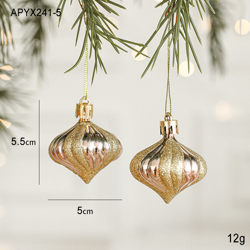 Danoz Xmas🎅 Set of 10 Christmas Ornaments -Gold & Rose Gold Holiday Tree Decorations