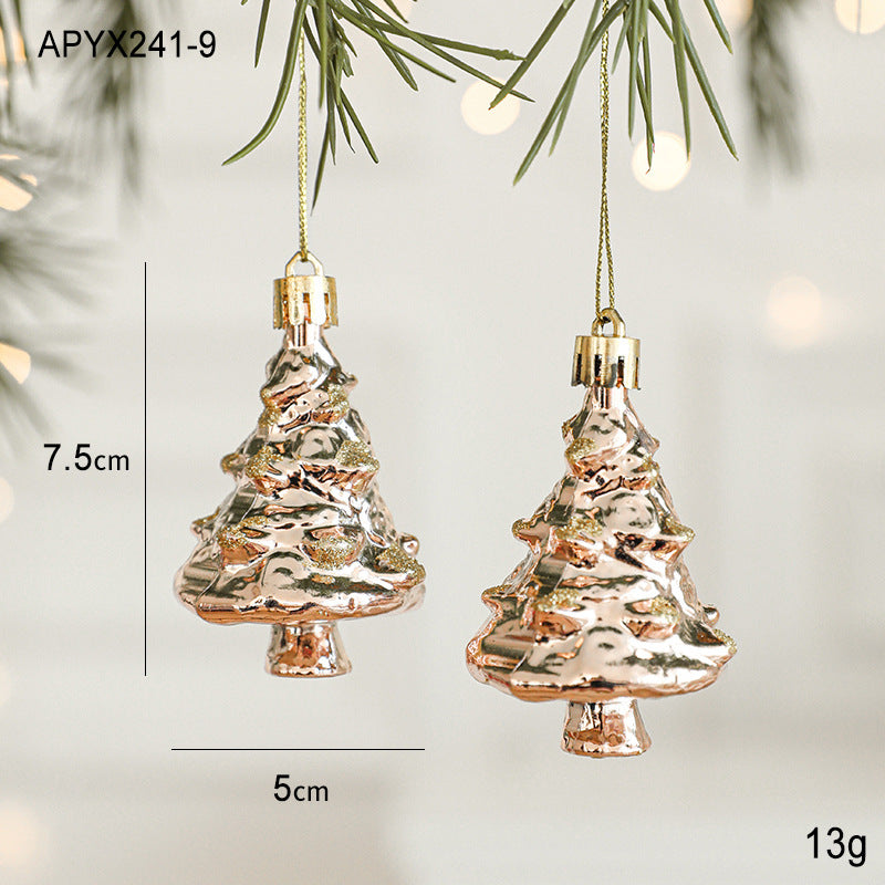 Danoz Xmas🎅 Set of 10 Christmas Ornaments -Gold & Rose Gold Holiday Tree Decorations