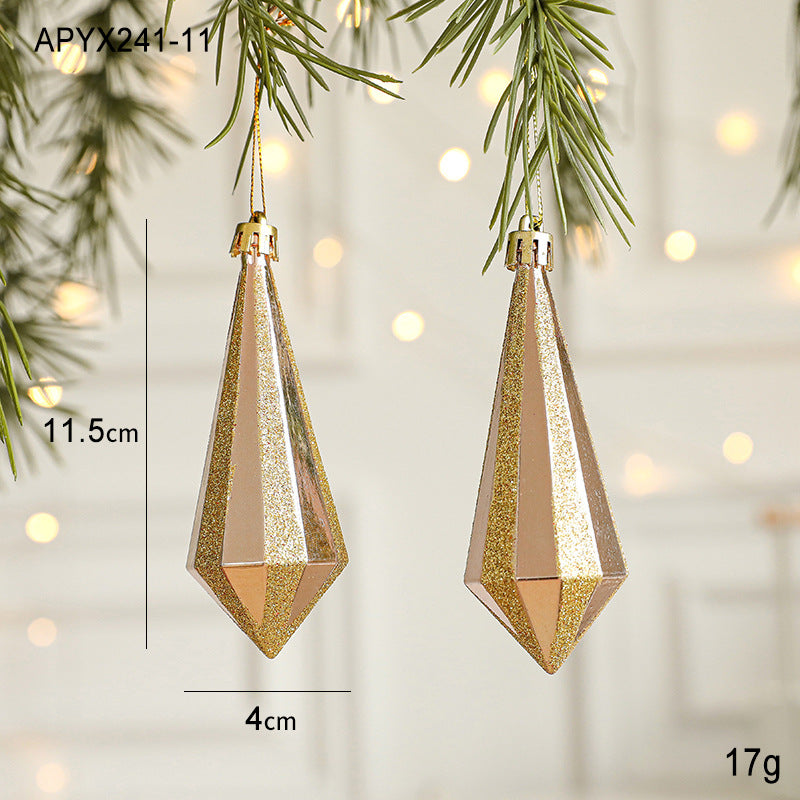 Danoz Xmas🎅 Set of 10 Christmas Ornaments -Gold & Rose Gold Holiday Tree Decorations