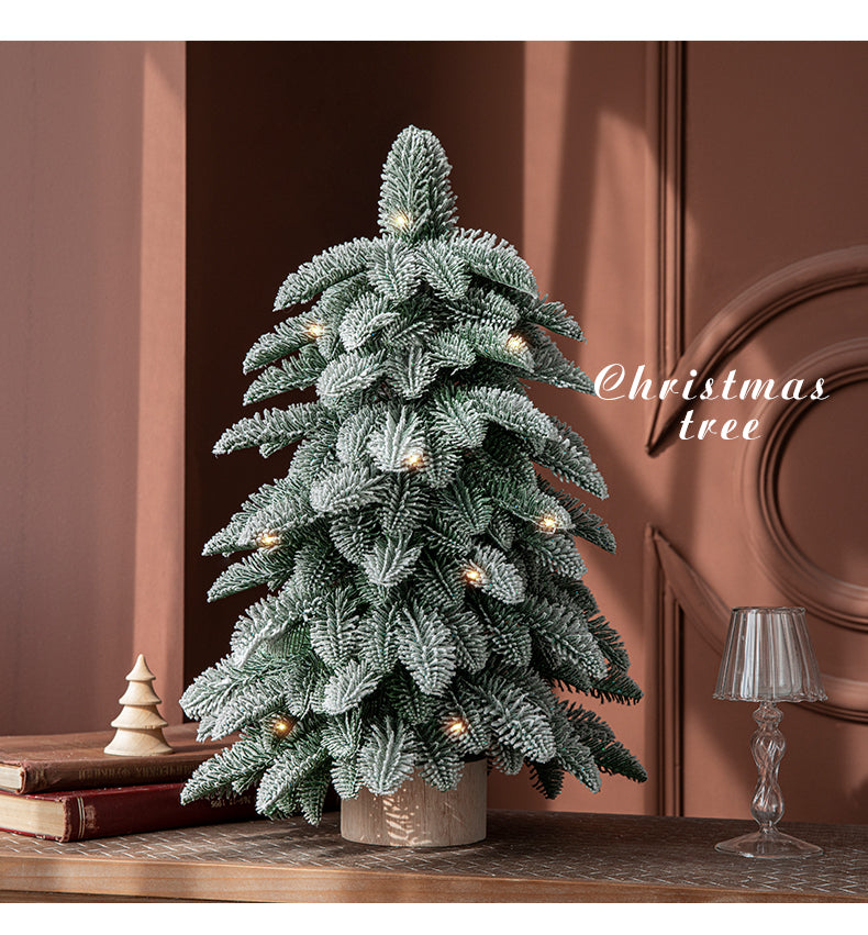 Danoz Xmas🎅 55cm Frosted Mini Christmas Tree – Snow-Covered Indoor Holiday Decoration