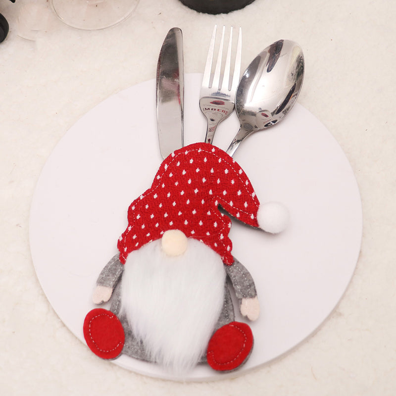 Danoz Xmas🎅 Christmas Gnome Cutlery Holder - Festive Silverware Bag for Holiday Table Decor 10 pieses