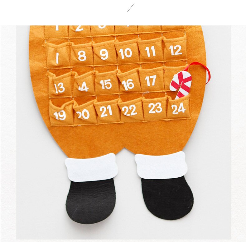 Danoz Xmas - deer Advent Calendar - Felt Christmas Countdown with 24 Pockets, Wall Hanging Decoration for Kids