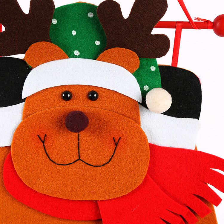 Danoz Xmas - deer Advent Calendar - Felt Christmas Countdown with 24 Pockets, Wall Hanging Decoration for Kids