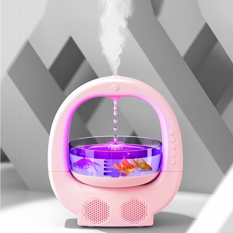 Danoz Direct - Pink 3 In 1 Anti-Gravity Humidifier Multifunctional Aromatherapy Machine Bluetooth-compatible Speaker Fish Tank Ambient Light