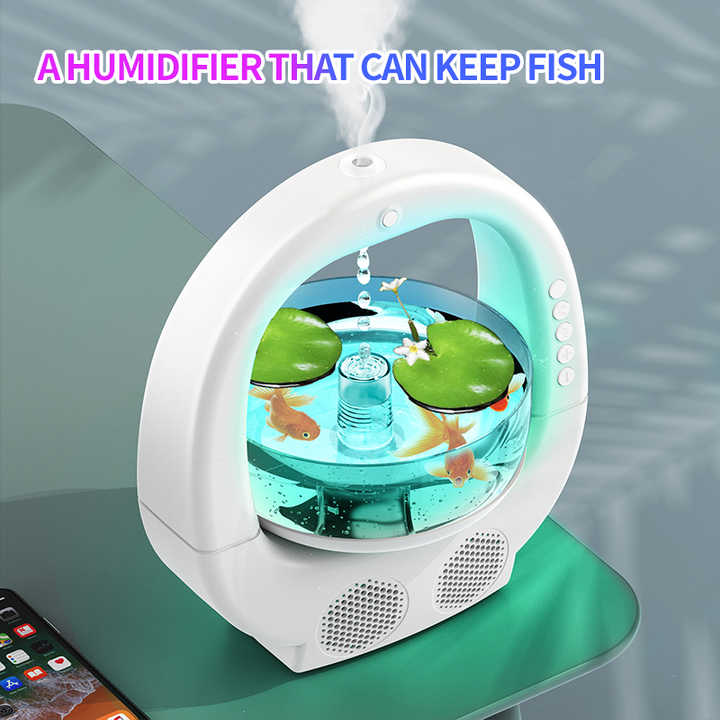 Danoz Direct - Pink 3 In 1 Anti-Gravity Humidifier Multifunctional Aromatherapy Machine Bluetooth-compatible Speaker Fish Tank Ambient Light
