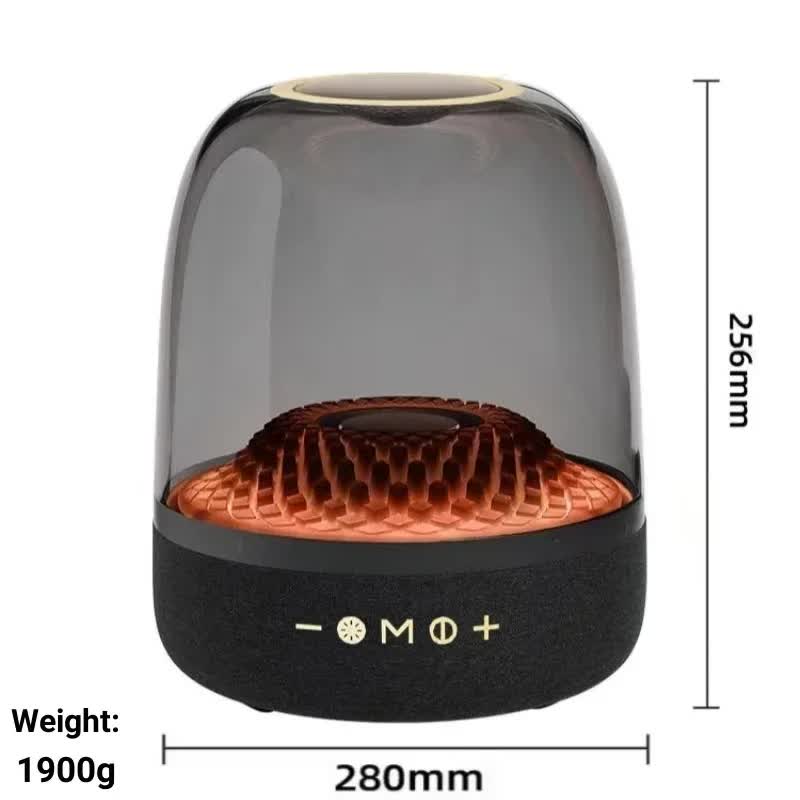 Danoz Direct - LP90 White 360° Bluetooth Home Theater Speaker With One Microphone - LED Light Effect, 120W Surround Sound