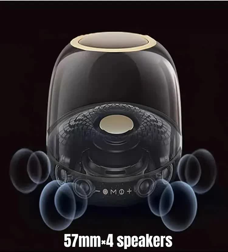 Danoz Direct - LP90 White 360° Bluetooth Home Theater Speaker With One Microphone - LED Light Effect, 120W Surround Sound