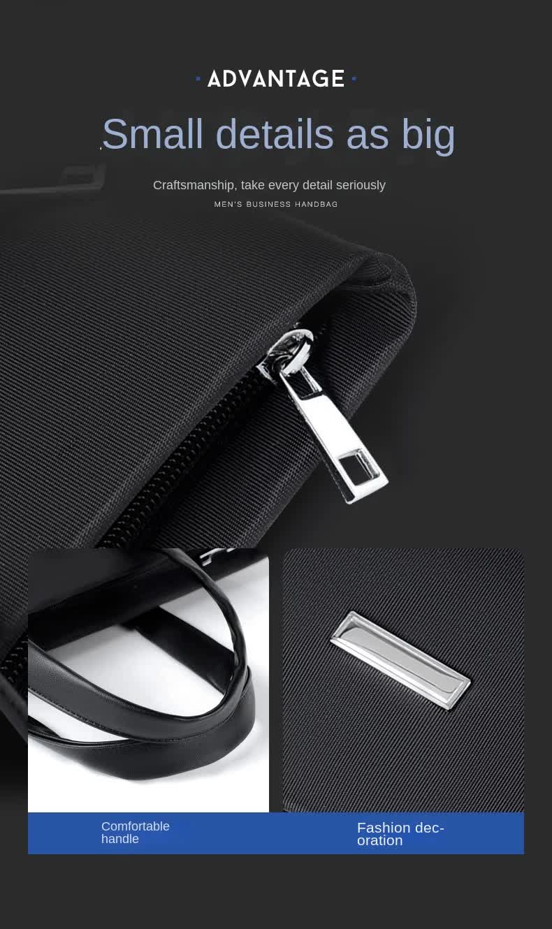 Danoz Fashion - Black Lightweight Business Tote Bag - Durable and Stylish for Work and Travel