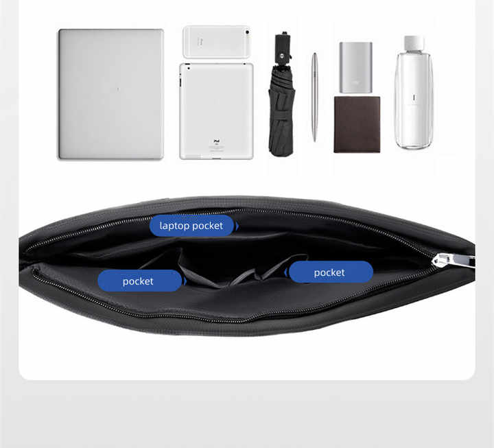 Danoz Fashion - Black Lightweight Business Tote Bag - Durable and Stylish for Work and Travel